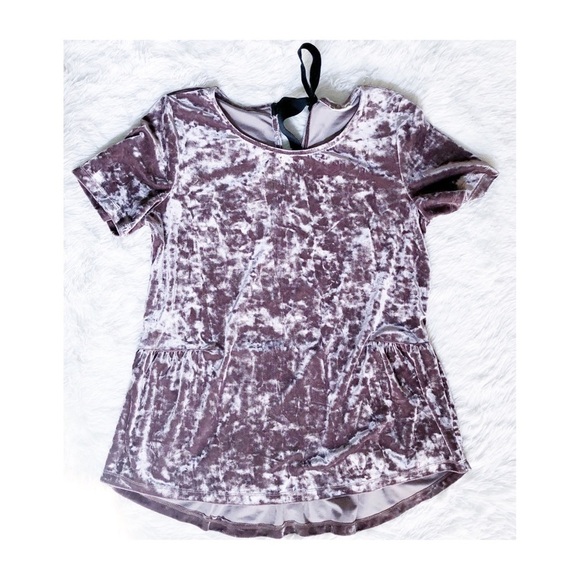 Pleione Crushed Velvet Tunic w Bow Accent Medium - Picture 1 of 8